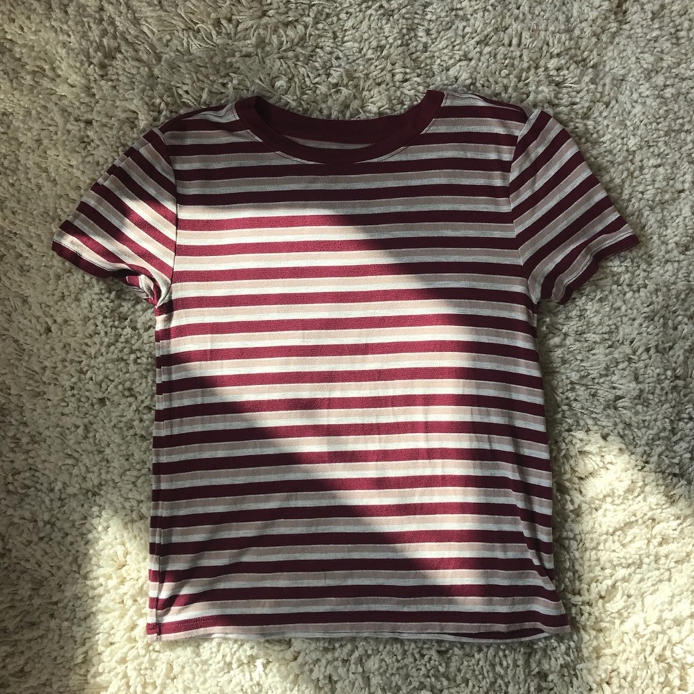 Women's Maroon Striped Cape Juby T-Shirt